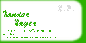 nandor mayer business card